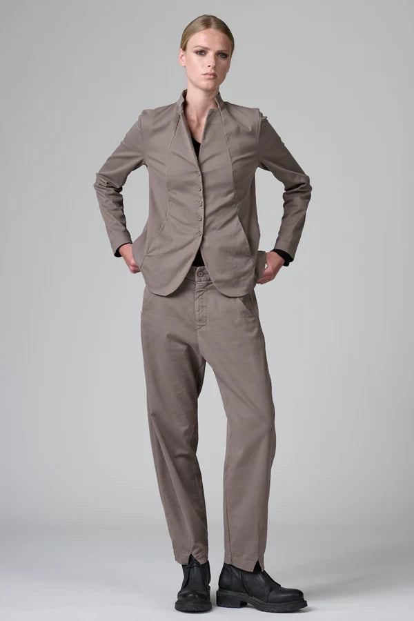 Mandarin Collar Jacket - Taupe by Transit Par-Such — alternate view