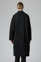 Oversized Double Breasted Bouclé Wool Knit Coat - Black by Transit Par-Such — view 4