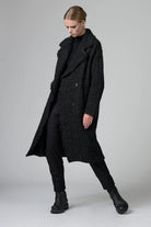 Oversized Double Breasted Bouclé Wool Knit Coat - Black by Transit Par-Such | 25 South Boutiques