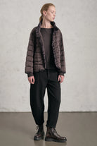 Transit Par-Such Silk Quilted Padded Coat - Choco, view 5