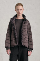 Transit Par-Such Silk Quilted Padded Coat - Choco, view 2