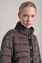 Transit Par-Such Silk Quilted Padded Coat - Choco, view 3
