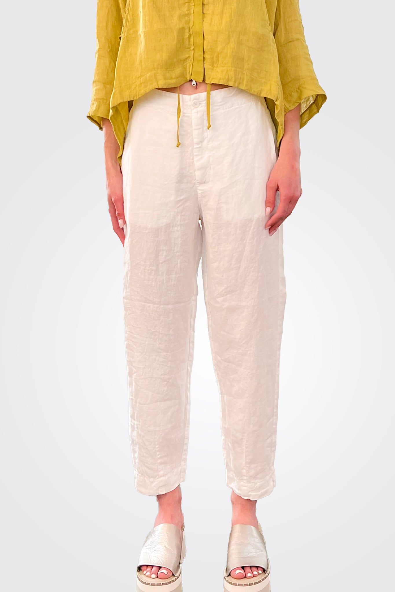Linen Comfort Trousers - White by Transit Par-Such — alternate view