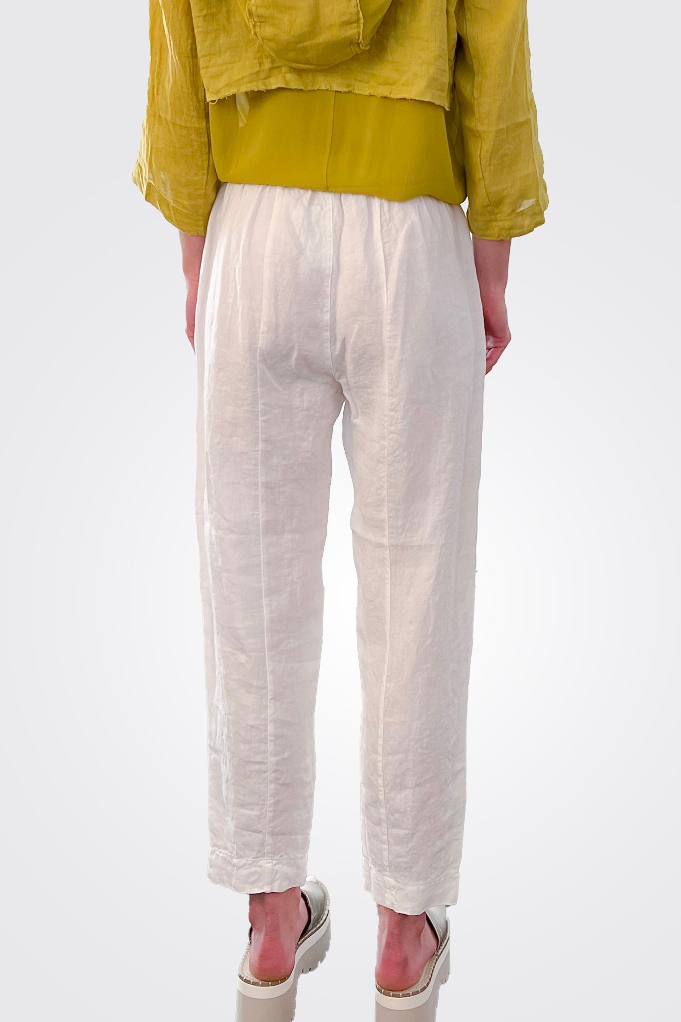Linen Comfort Trousers - White by Transit Par-Such — view 3