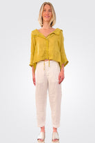 Linen Comfort Trousers - White by Transit Par-Such | 25 South Boutiques