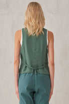 V Neck Linen Waistcoat - Octanium by Transit Par-Such — alternate view