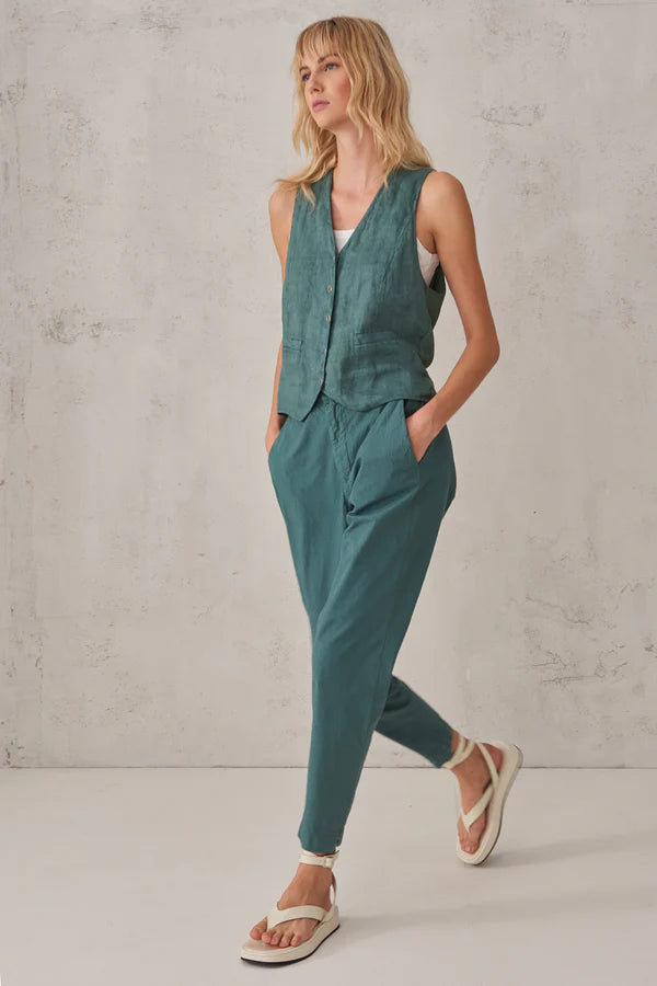 V Neck Linen Waistcoat - Octanium by Transit Par-Such — view 4