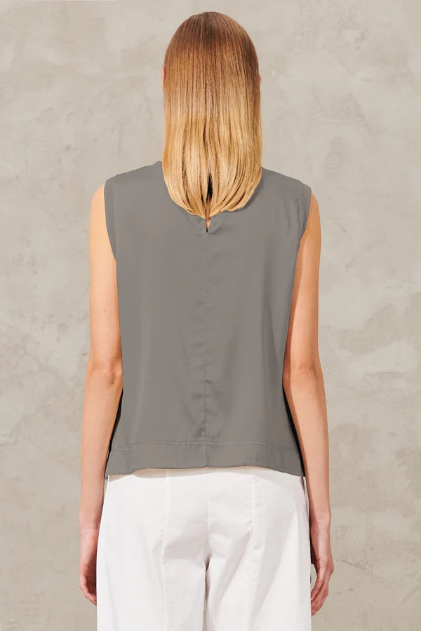 Stretch Silk Satin Tank - Grey by Transit Par-Such — alternate view