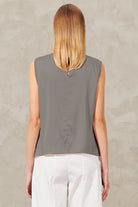 Stretch Silk Satin Tank - Grey by Transit Par-Such — alternate view