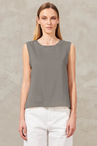 Stretch Silk Satin Tank - Grey by Transit Par-Such | 25 South Boutiques