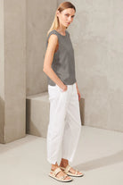 Stretch Silk Satin Tank - Grey by Transit Par-Such — view 4