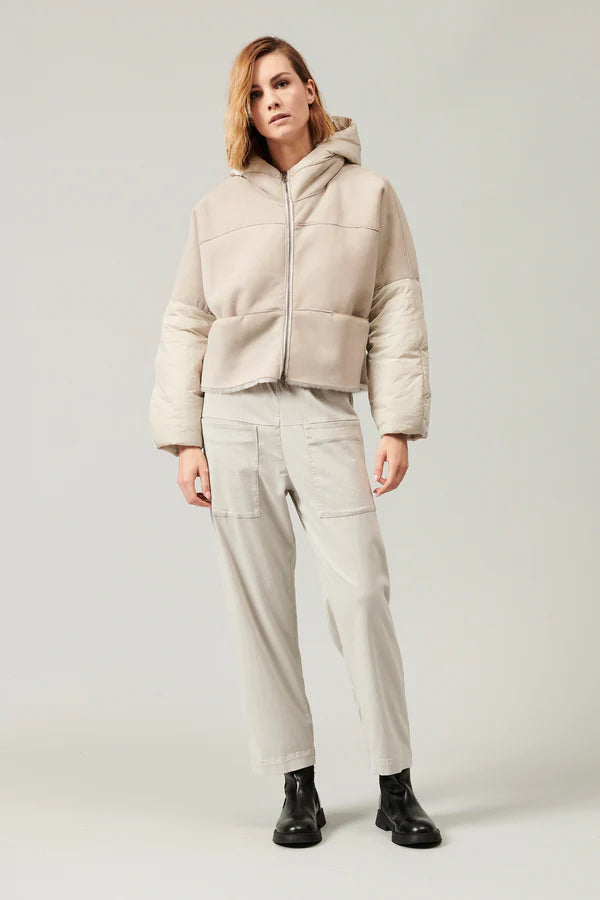 Zip Up Padded Sheepskin Jacket - Sand by Transit Par-Such — view 6