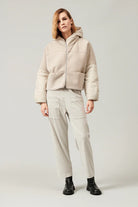 Zip Up Padded Sheepskin Jacket - Sand by Transit Par-Such — view 6