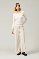 Palazzo Corduroy Trousers - Sand by Transit Par-Such | 25 South Boutiques