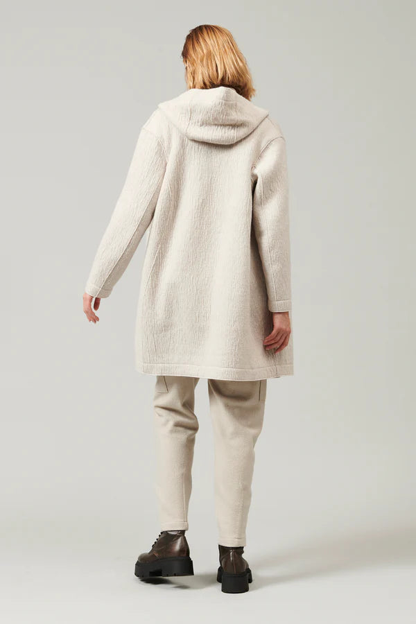 Comfort Fit Hooded Boiled Wool Jacket - Ice by Transit Par-Such — view 6