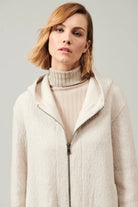 Comfort Fit Hooded Boiled Wool Jacket - Ice by Transit Par-Such — view 4
