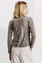 Slim Fit Zipped Short Jacket - Grey by Transit Par-Such — view 4
