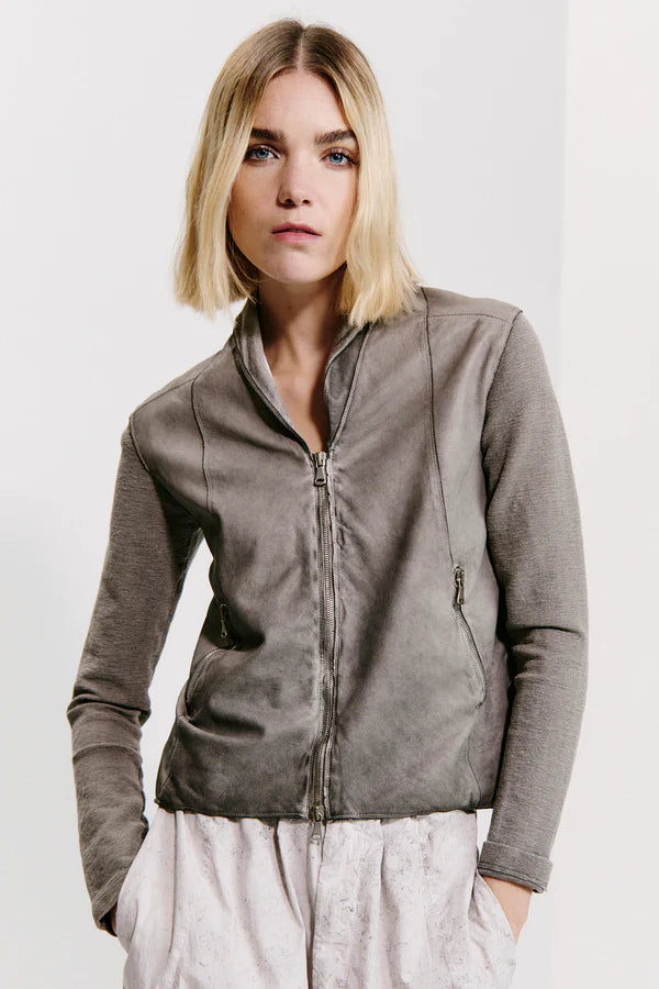 Slim Fit Zipped Short Jacket - Grey by Transit Par-Such | 25 South Boutiques