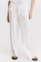Wide Leg Frayed Bottom Trousers - Milk by Transit Par-Such — alternate view