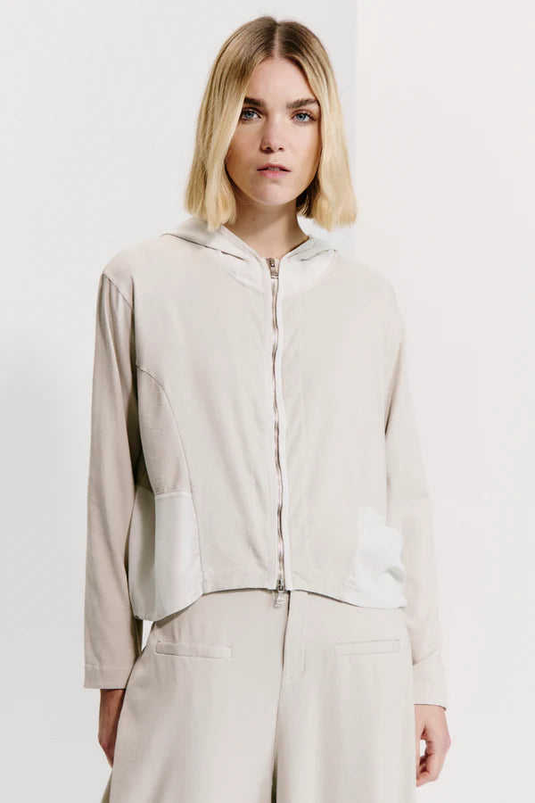 Comfort Fit Hooded Zip Jacket - Sand by Transit Par-Such | 25 South Boutiques