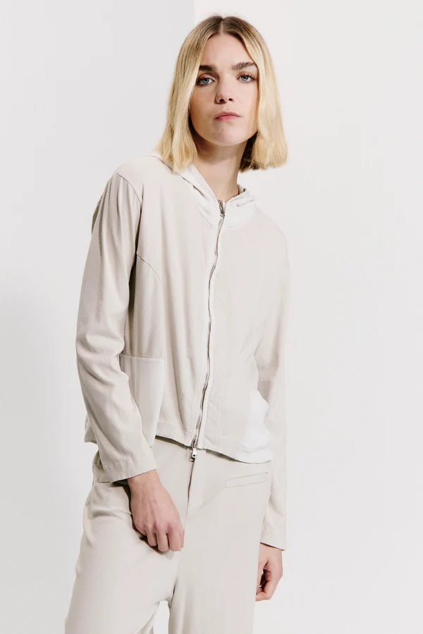 Comfort Fit Hooded Zip Jacket - Sand by Transit Par-Such — view 3