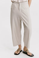 Comfort Fit Stretch Cotton Trousers - Sand by Transit Par-Such — alternate view