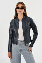 Chapin Reversible Leather Jacket - Navy / Silver by LAMARQUE | 25 South Boutiques