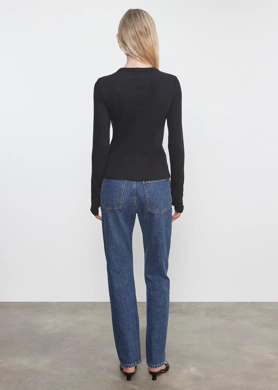 Cashmere New Classic L/S Crew - Black by Enza Costa — view 4