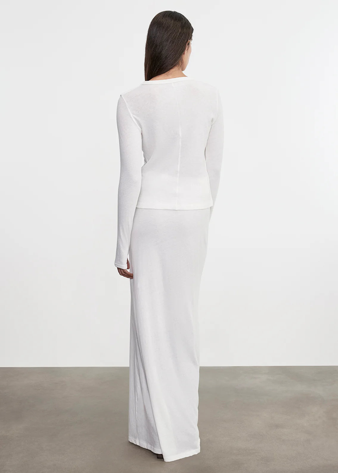 Cashmere New Classic L/S Crew - White by Enza Costa — view 3