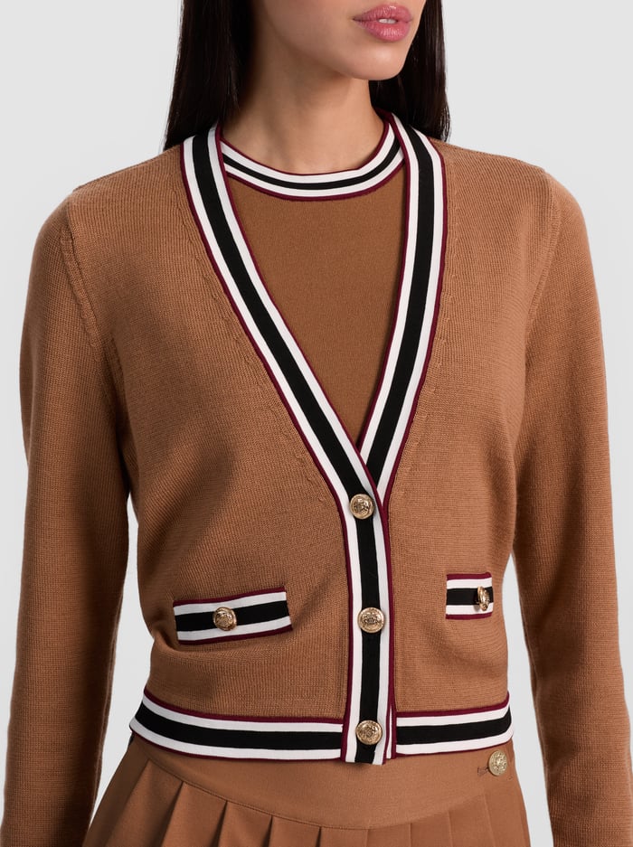 Kingsley Cardigan - Tan Multi by Alice & Olivia — view 4