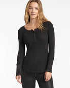 Thermal Forever Henley - Black by Splendid | 25 South Boutiques