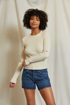 Clyde Rib Long Sleeve Baby Tee - Sugar by perfectwhitetee | 25 South Boutiques