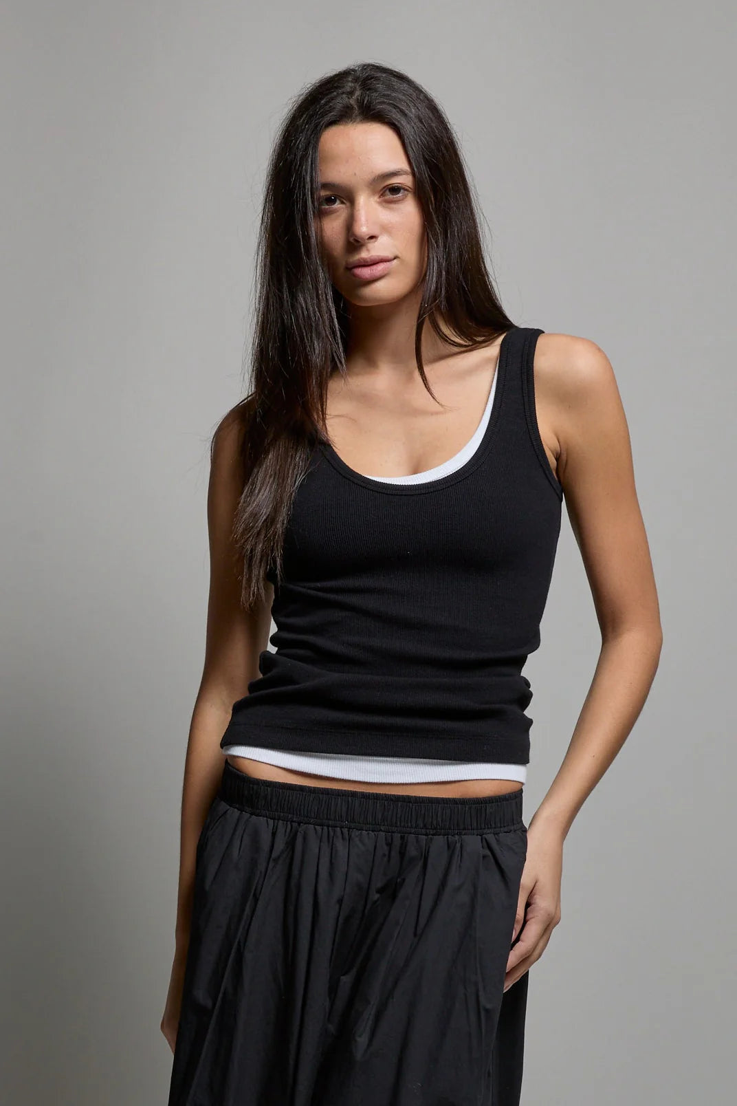 Mila Rib Tank - Black by Asher | 25 South Boutiques