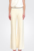 Long Straight Leg Pants - Cream by Seventy Venezia — alternate view