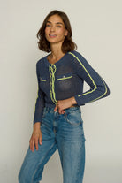 Mesh Stitch Cardigan - Indigo by Central Park West | 25 South Boutiques