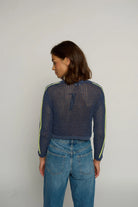 Mesh Stitch Cardigan - Indigo by Central Park West — view 3