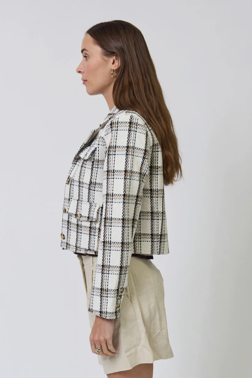 Madison 4 Pocket Jacket - Light Plaid by Central Park West — view 4