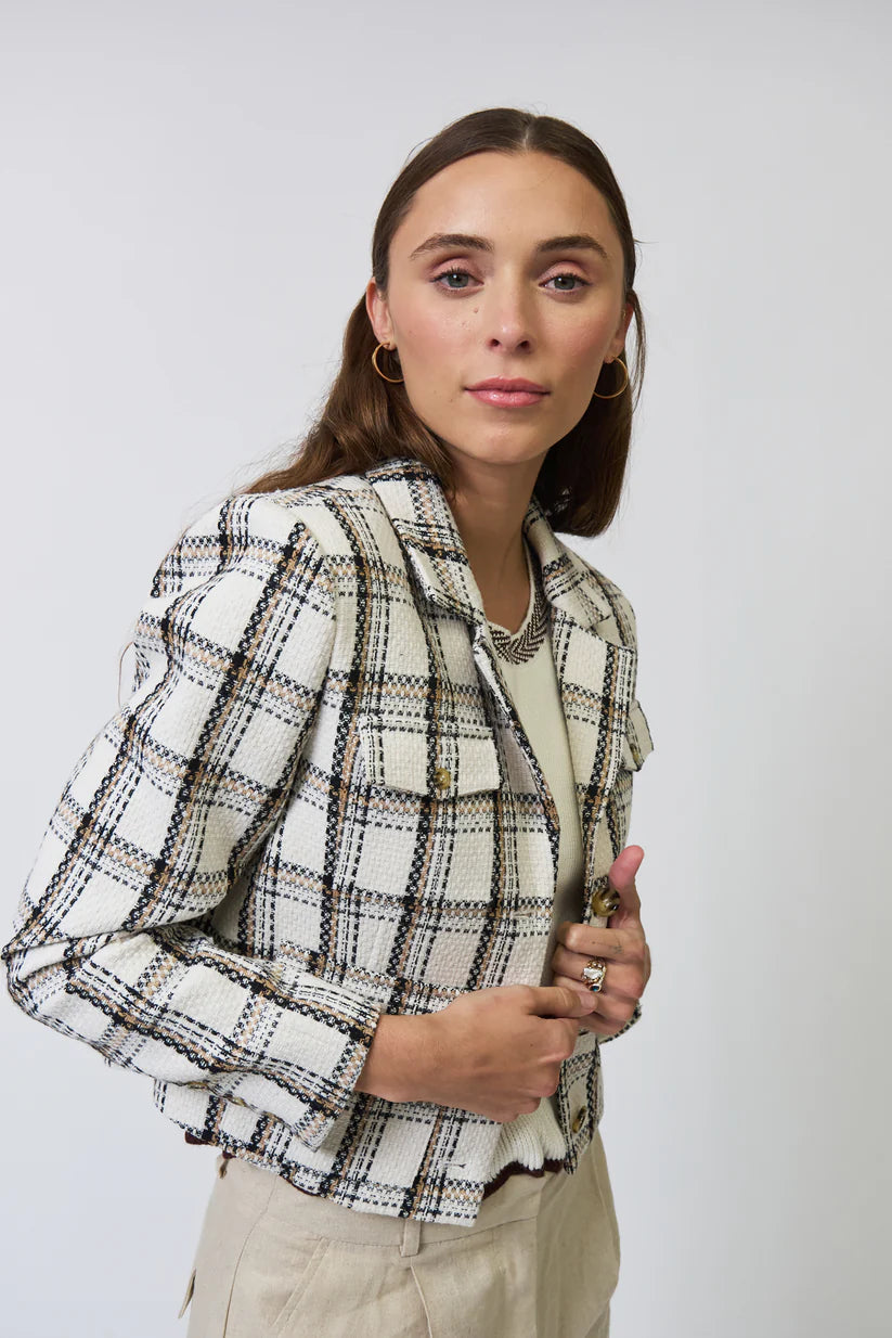 Madison 4 Pocket Jacket - Light Plaid by Central Park West — alternate view