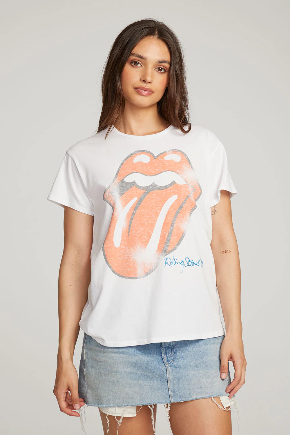 Rolling Stones Classic Logo Tee - White by Chaser — alternate view