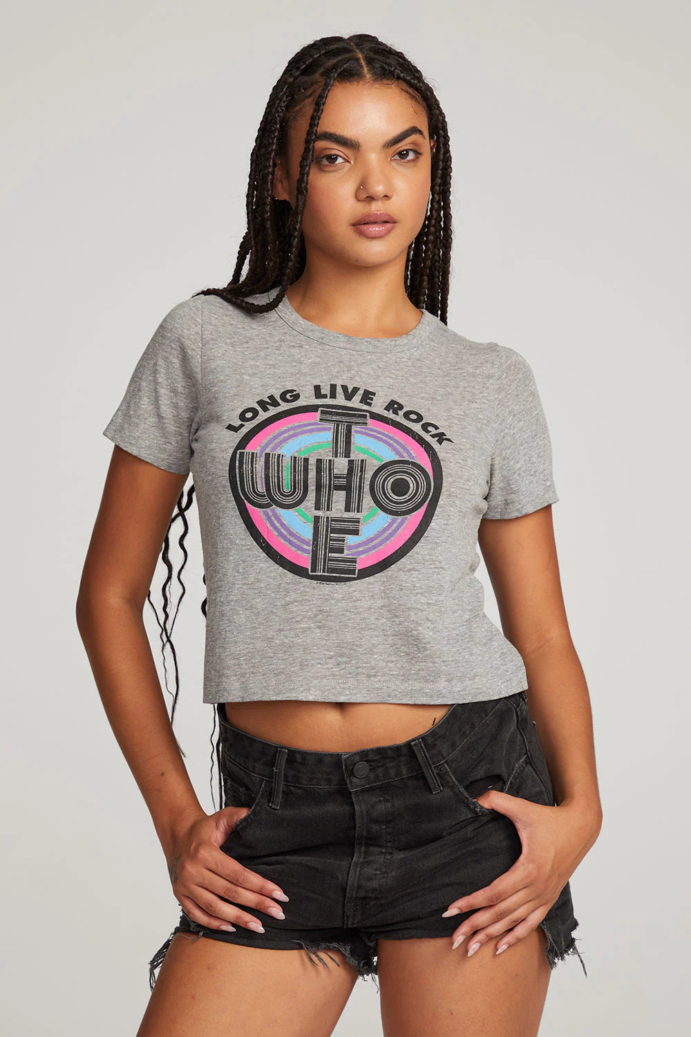 The Who Long Live Rock Crop Tee - Streaky Grey by Chaser | 25 South Boutiques