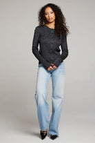 Tommy Button Up Sweater - Licorice by Chaser — view 4