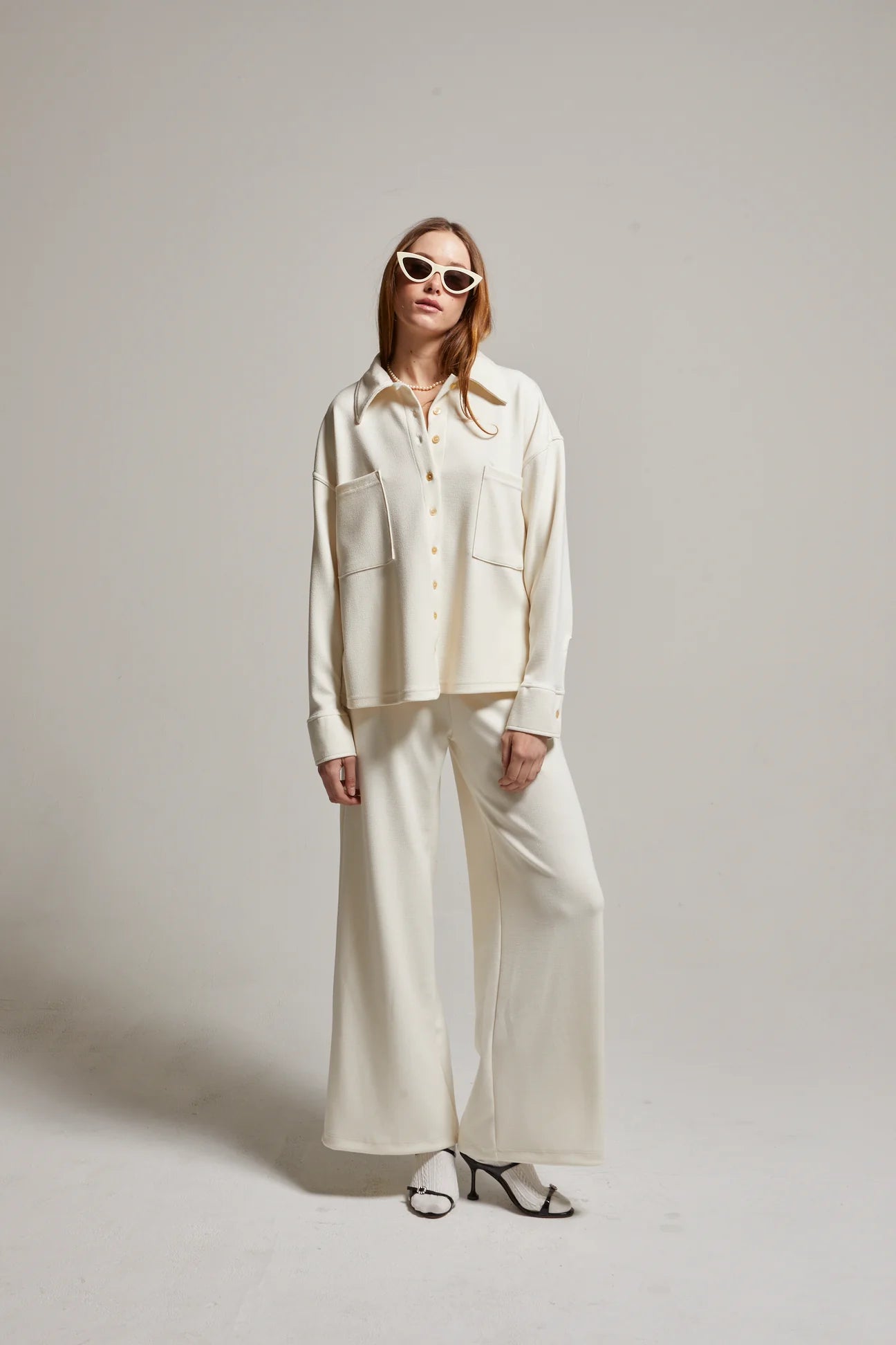 Cassie Interlock Pant - Cream by Asher — view 3
