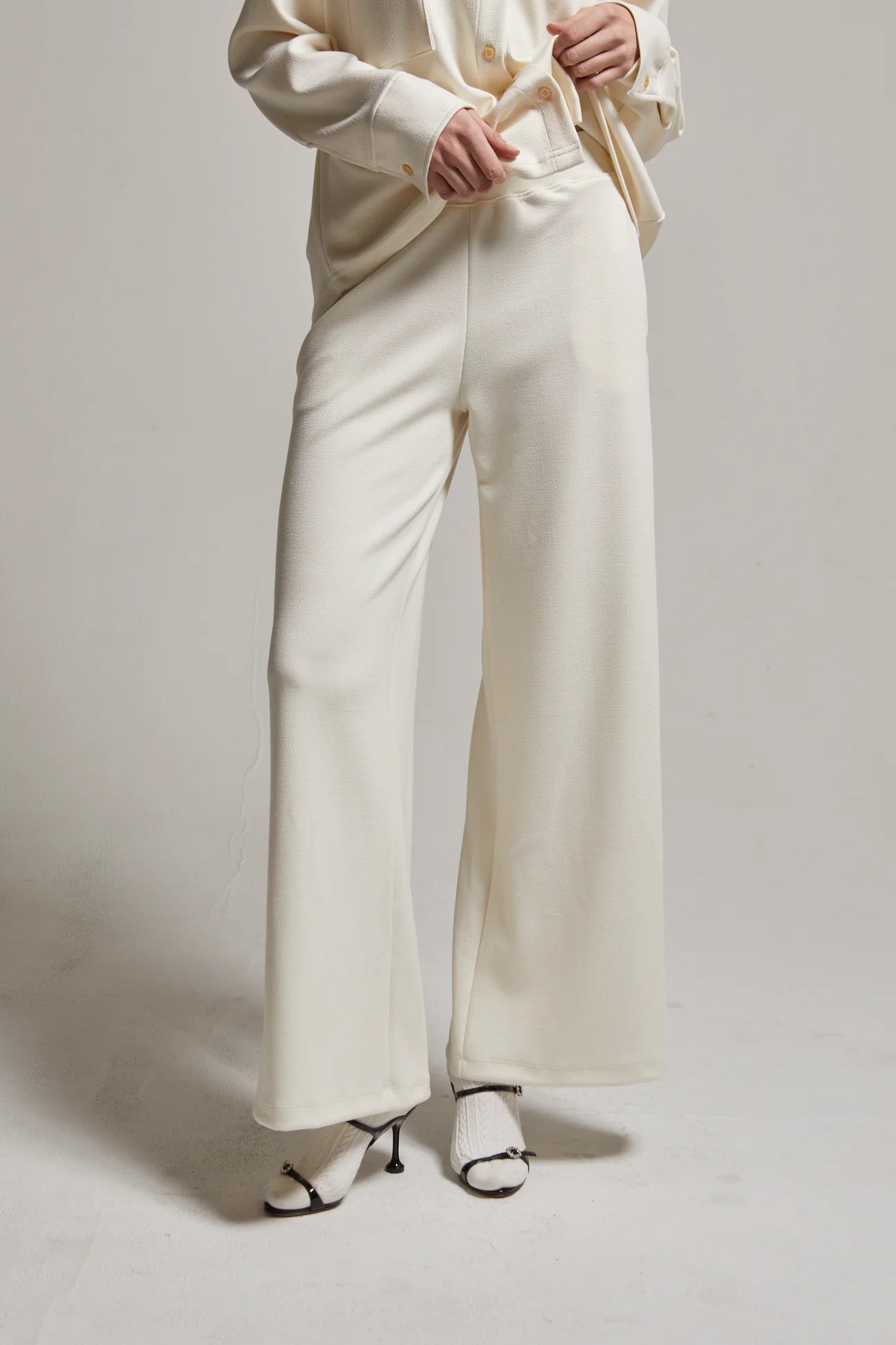 Cassie Interlock Pant - Cream by Asher — alternate view
