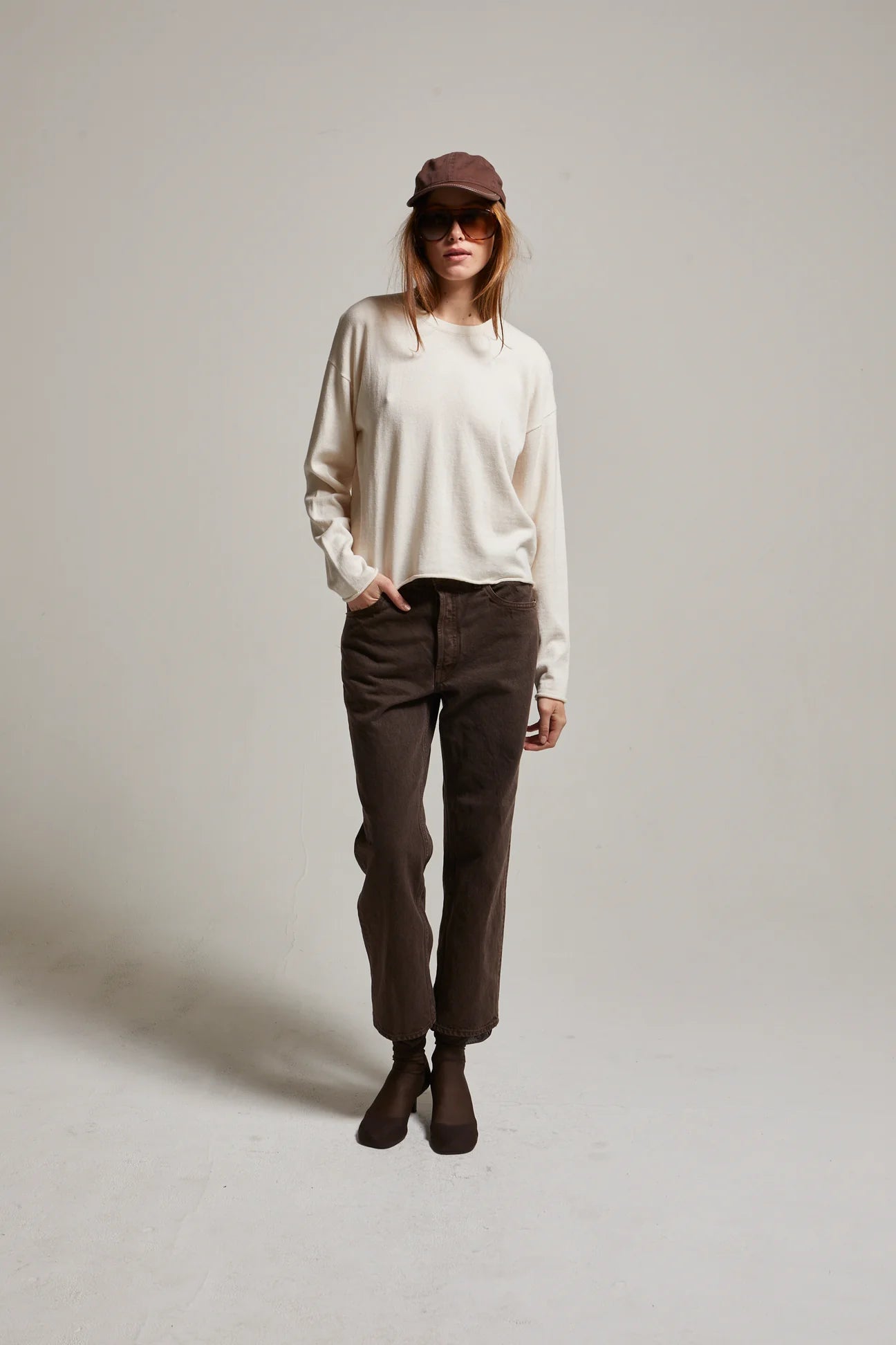 Sofie Crew Sweater - Bone by Asher — alternate view