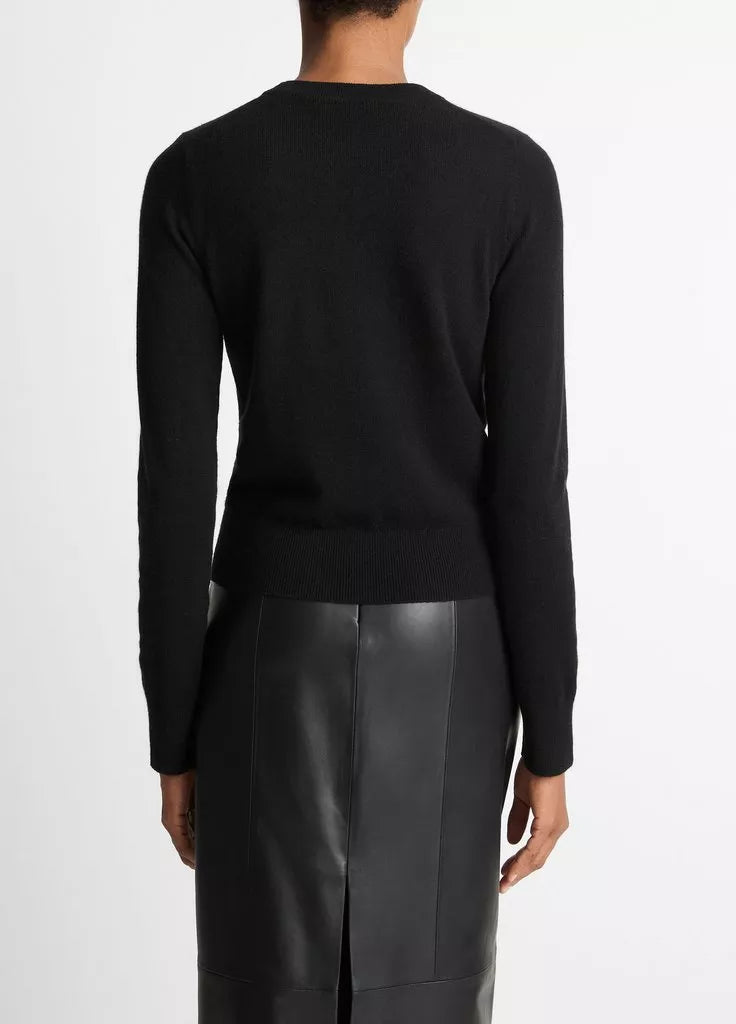Cashmere Crew Neck Sweater - Black by Vince — alternate view