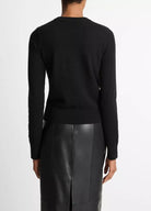 Cashmere Crew Neck Sweater - Black by Vince — alternate view