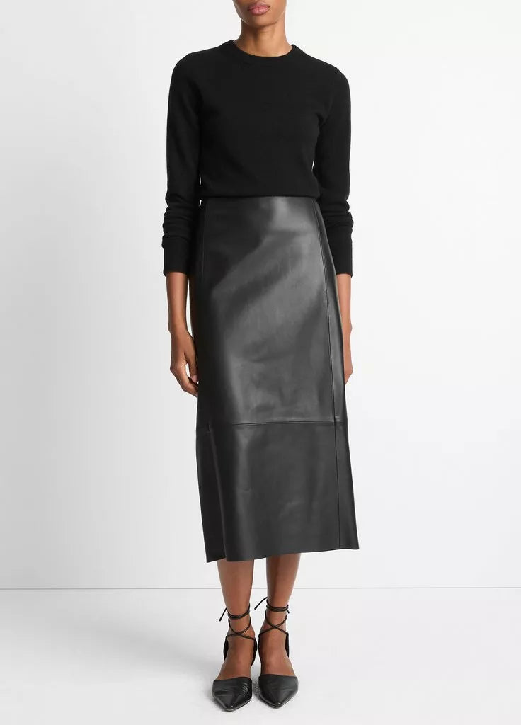 Cashmere Crew Neck Sweater - Black by Vince — view 3
