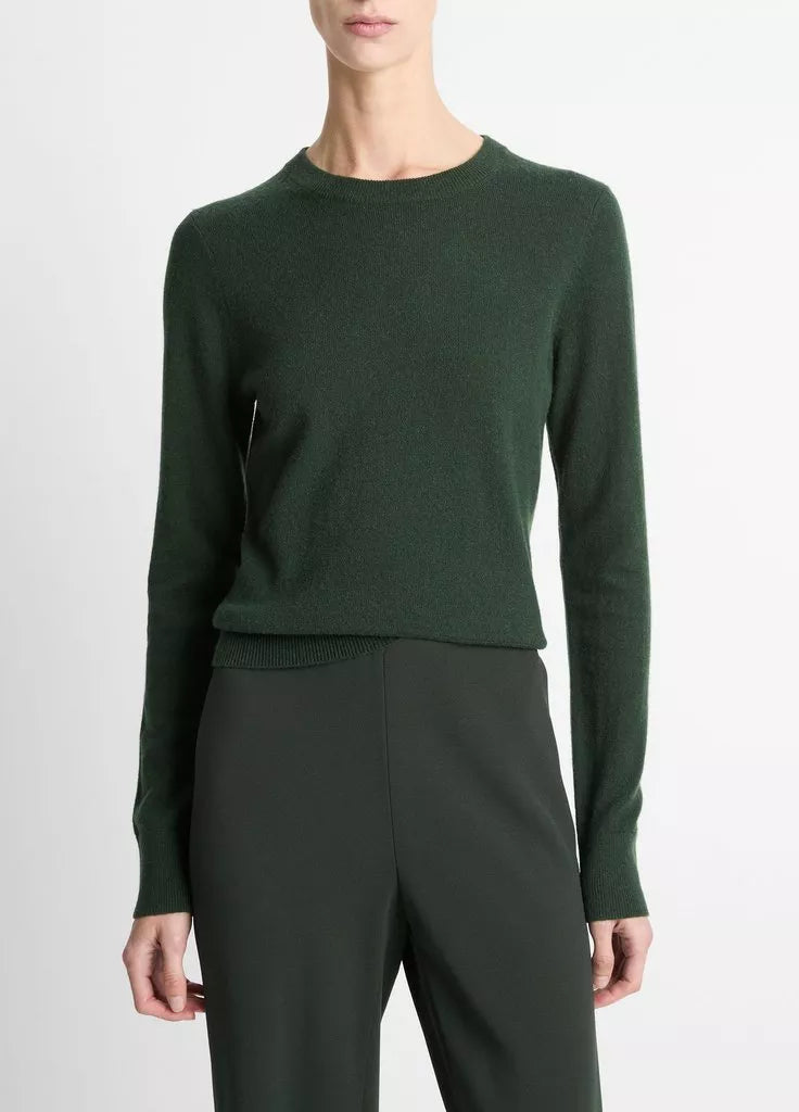 Cashmere Crew Neck Sweater - Forest by Vince — view 4
