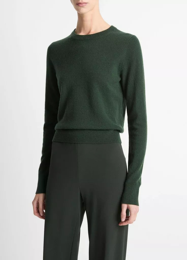 Cashmere Crew Neck Sweater - Forest by Vince | 25 South Boutiques