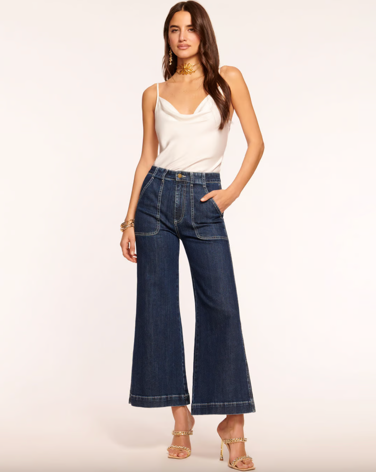 Cropped Theodora Wide Leg Jean - Dark Wash by Ramy Brook | 25 South Boutiques